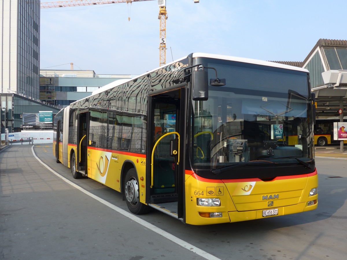 (159'068) - PostAuto Bern - Nr. 664/BE 656'301 - MAN am 14. Mrz 2015 in Bern, Postautostation