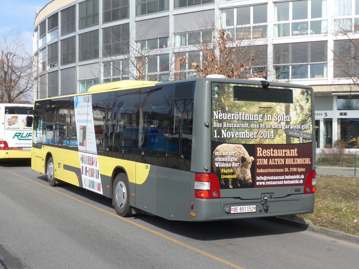 (159'180) - STI Thun - Nr. 152/BE 801'152 - MAN am 16. Mrz 2015 bei der Schifflndte Thun