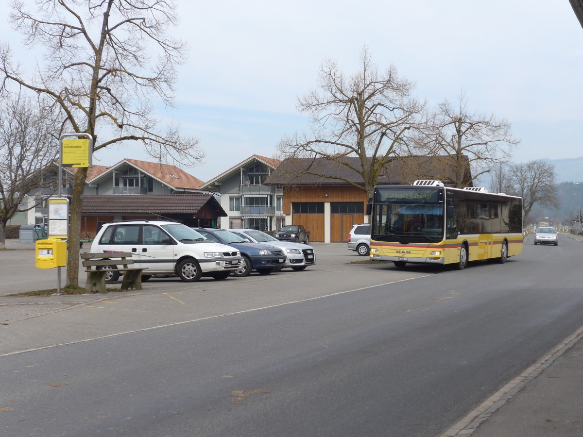 (159'184) - STI Thun - Nr. 129/BE 800'129 - MAN am 16. Mrz 2015 in Reutigen, Viehschauplatz