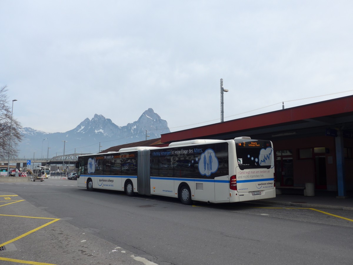 (159'238) - AAGS Schwyz - Nr. 34/SZ 53'434 - Mercedes am 17. Mrz 2015 beim Bahnhof Brunnen