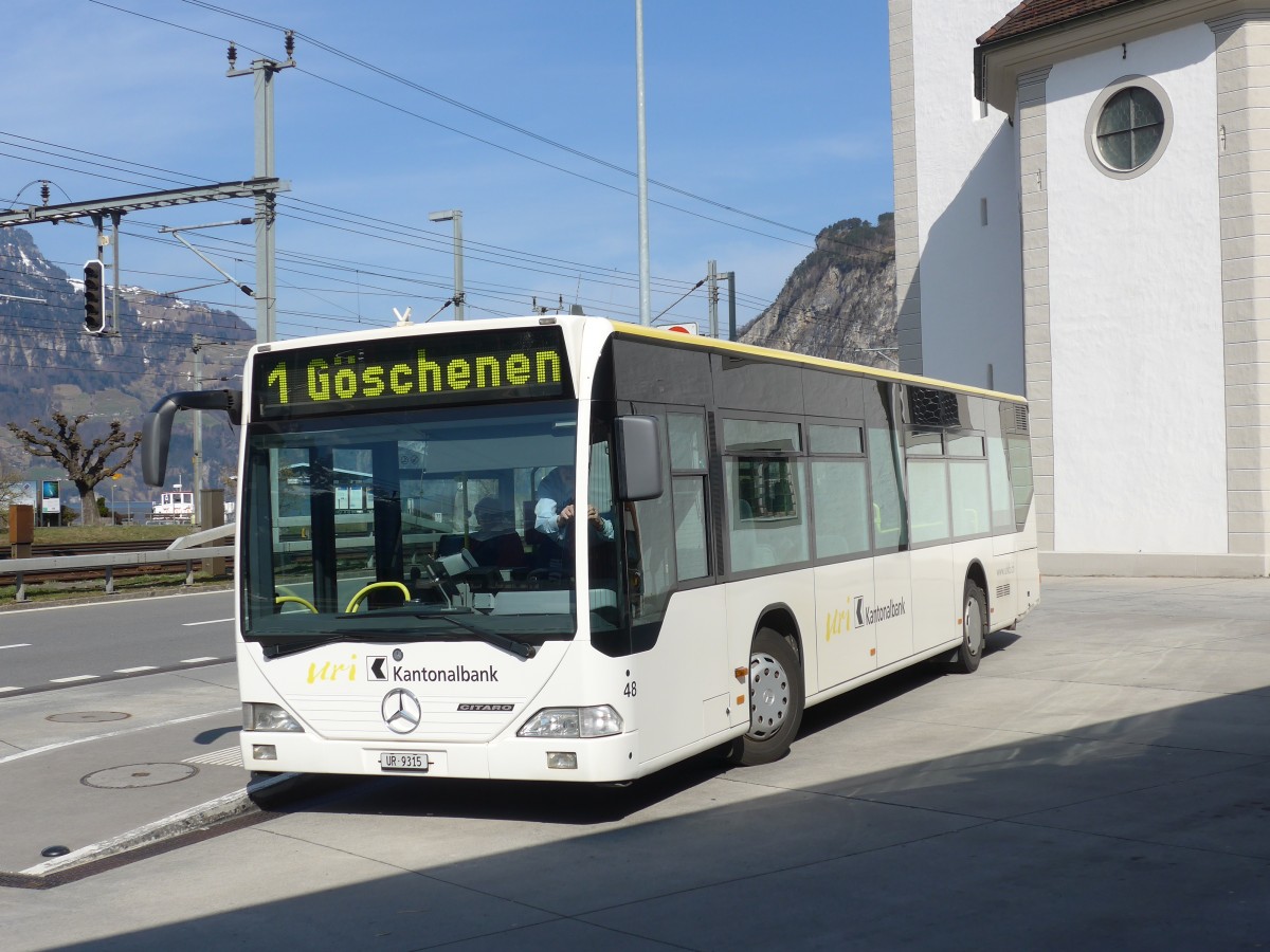 (159'304) - AAGU Altdorf - Nr. 48/UR 9315 - Mercedes am 18. Mrz 2015 in Flelen, Hauptplatz