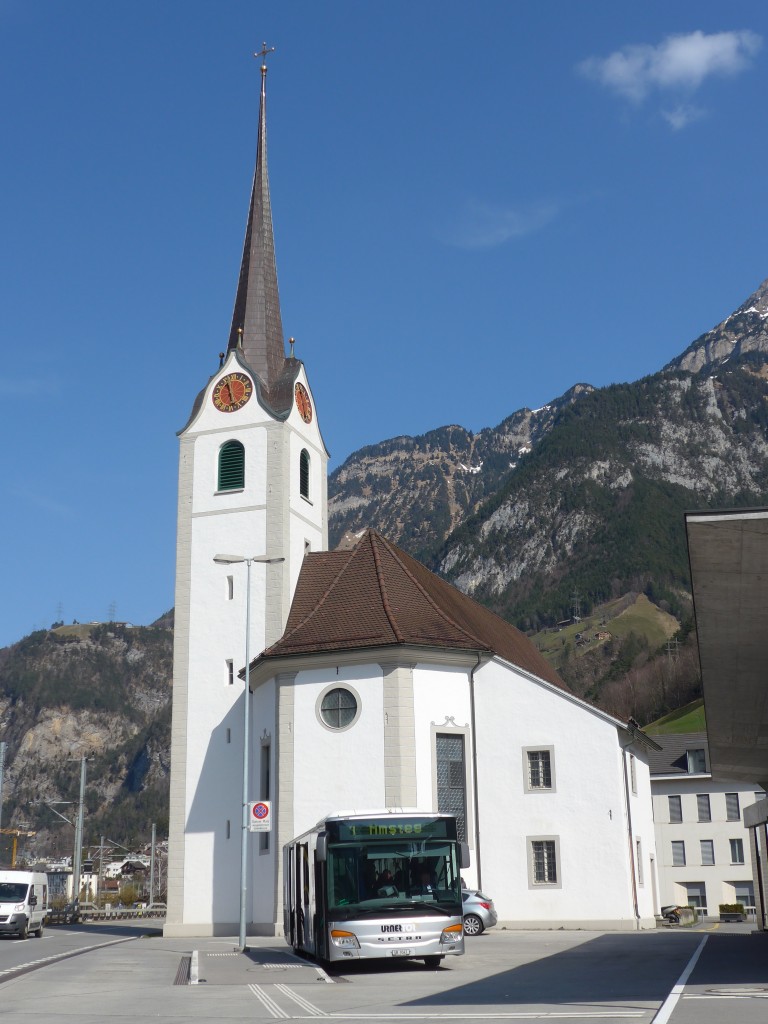 (159'315) - AAGU Altdorf - Nr. 57/UR 9347 - Setra am 18. Mrz 2015 in Flelen, Hauptplatz