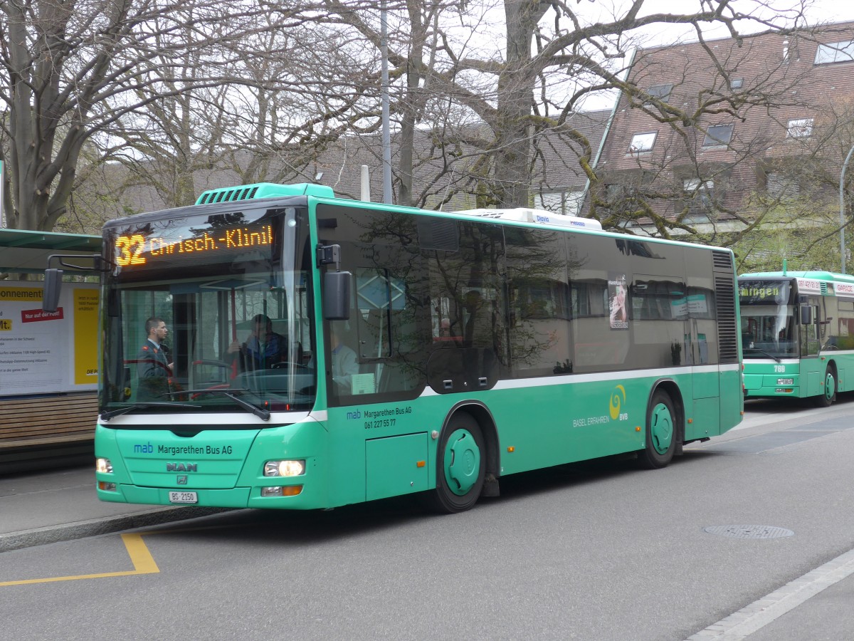 (159'694) - MAB Basel - Nr. 30/BS 2150 - MAN am 11. April 2015 beim Bahnhof Riehen