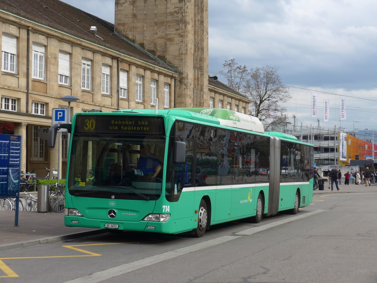 (159'856) - BVB Basel - Nr. 714/BS 6673 - Mercedes am 11. April 2015 in Basel, Badischer Bahnhof