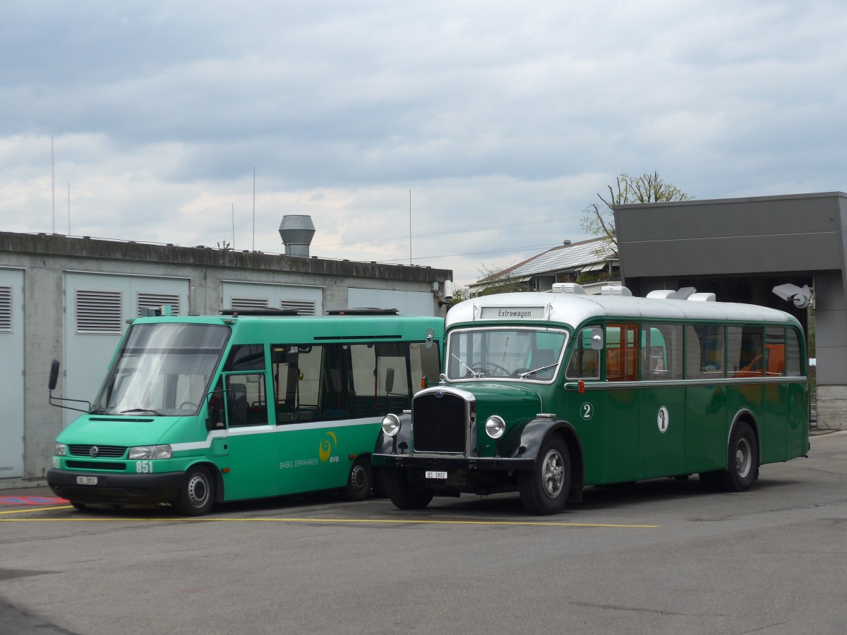 (159'874) - BVB Basel - Nr. 2/BS 1802 - Saurer/Reinb.+Chr. (ex Nr. 3) am 11. April 2015 in Basel, Garage Rankstrasse