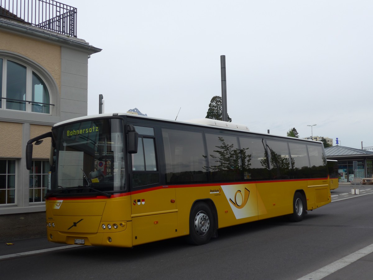 (159'970) - Flck, Brienz - Nr. 5/BE 113'349 - Volvo (ex AVBB Schwanden) am 25. April 2015 beim Bahnhof Spiez