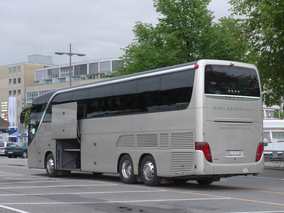 (160'526) - Roki, Heimberg - BE 151'033 - Setra am 16. Mai 2015 in Thun, CarTerminal