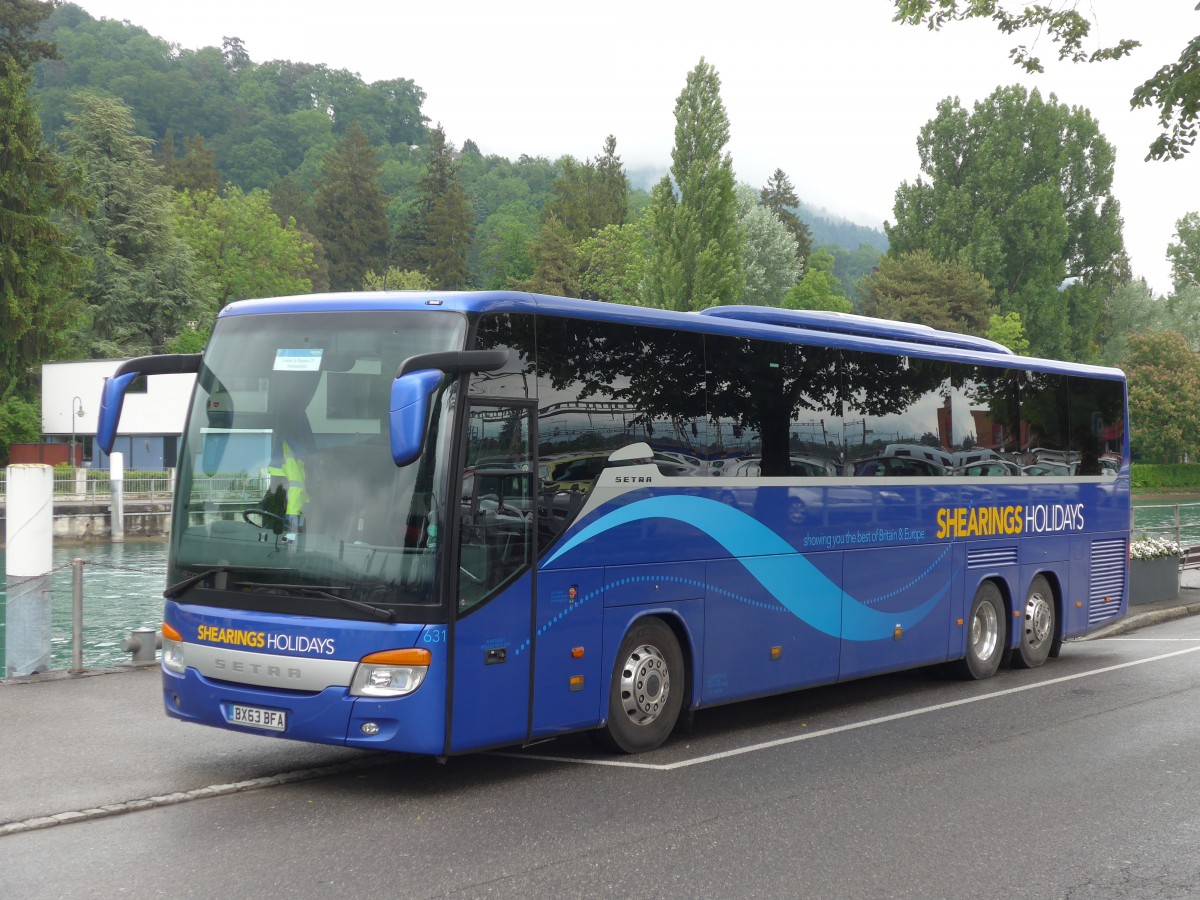 (160'570) - Aus England: Shearings, Wigan - Nr. 631/BX63 BFA - Setra am 21. Mai 2015 bei der Schifflndte Thun