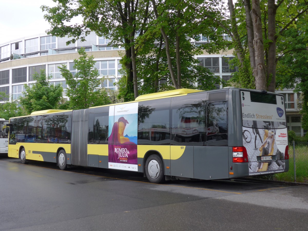 (160'572) - STI Thun - Nr. 141/BE 801'141 - MAN am 21. Mai 2015 bei der Schifflndte Thun