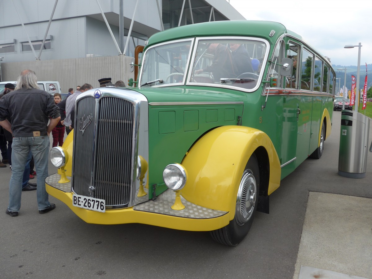 (160'829) - STI Thun - Nr. 15/BE 26'776 - Saurer/Gangloff (ex AvH Heimenschwand Nr. 5) am 23. Mai 2015 in Thun, Arena Thun