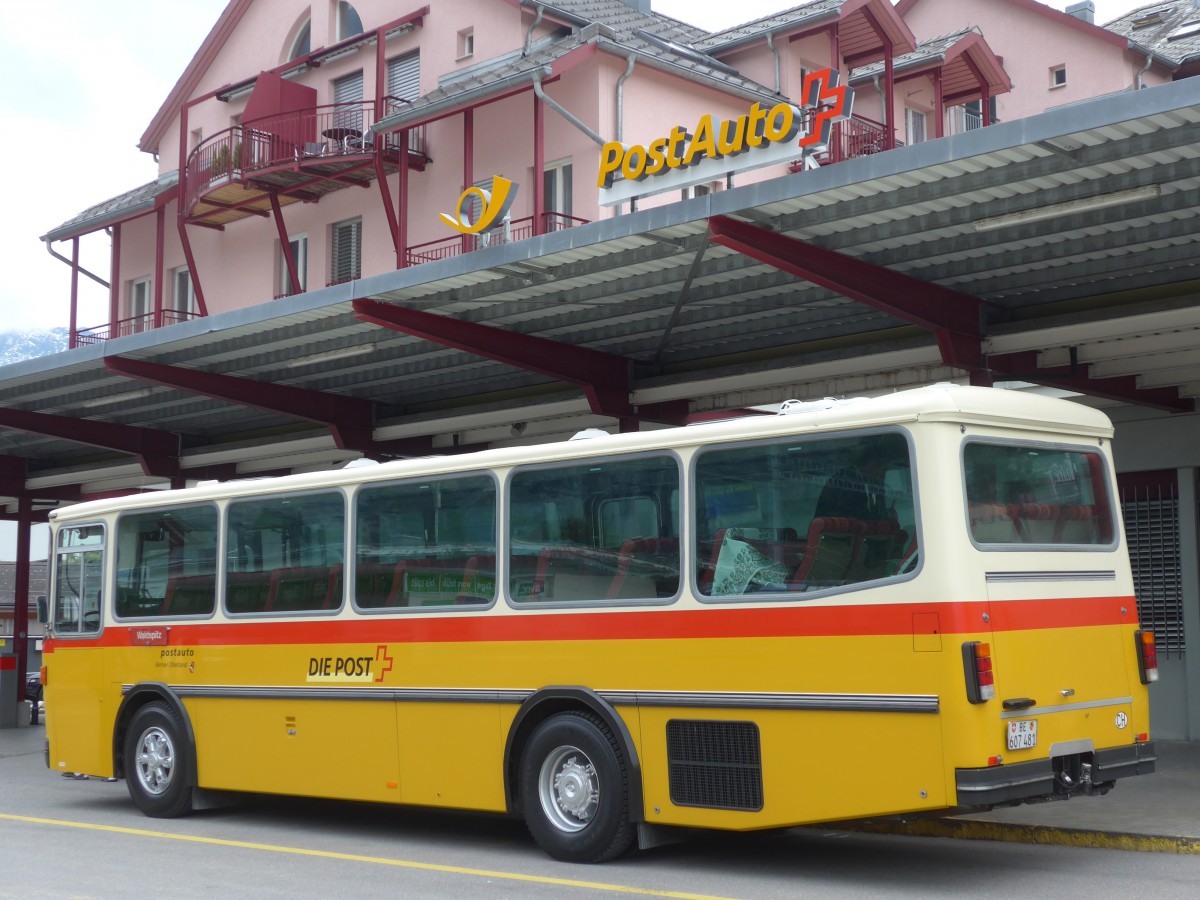 (160'993) - AVG Meiringen - Nr. 74/BE 607'481 - Saurer/R&J (ex PostAuto Berner Oberland; ex P 24'357) am 25. Mai 2015 in Meiringen, Postautostation