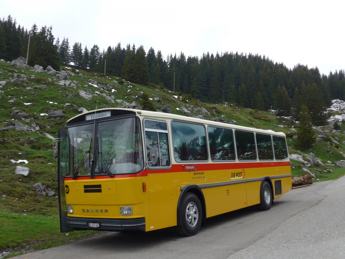 (161'004) - AVG Meiringen - Nr. 74/BE 607'481 - Saurer/R&J (ex PostAuto Berner Oberland; ex P 24'357) am 25. Mai 2015 in Grindelwald, Oberer Lauchbhl