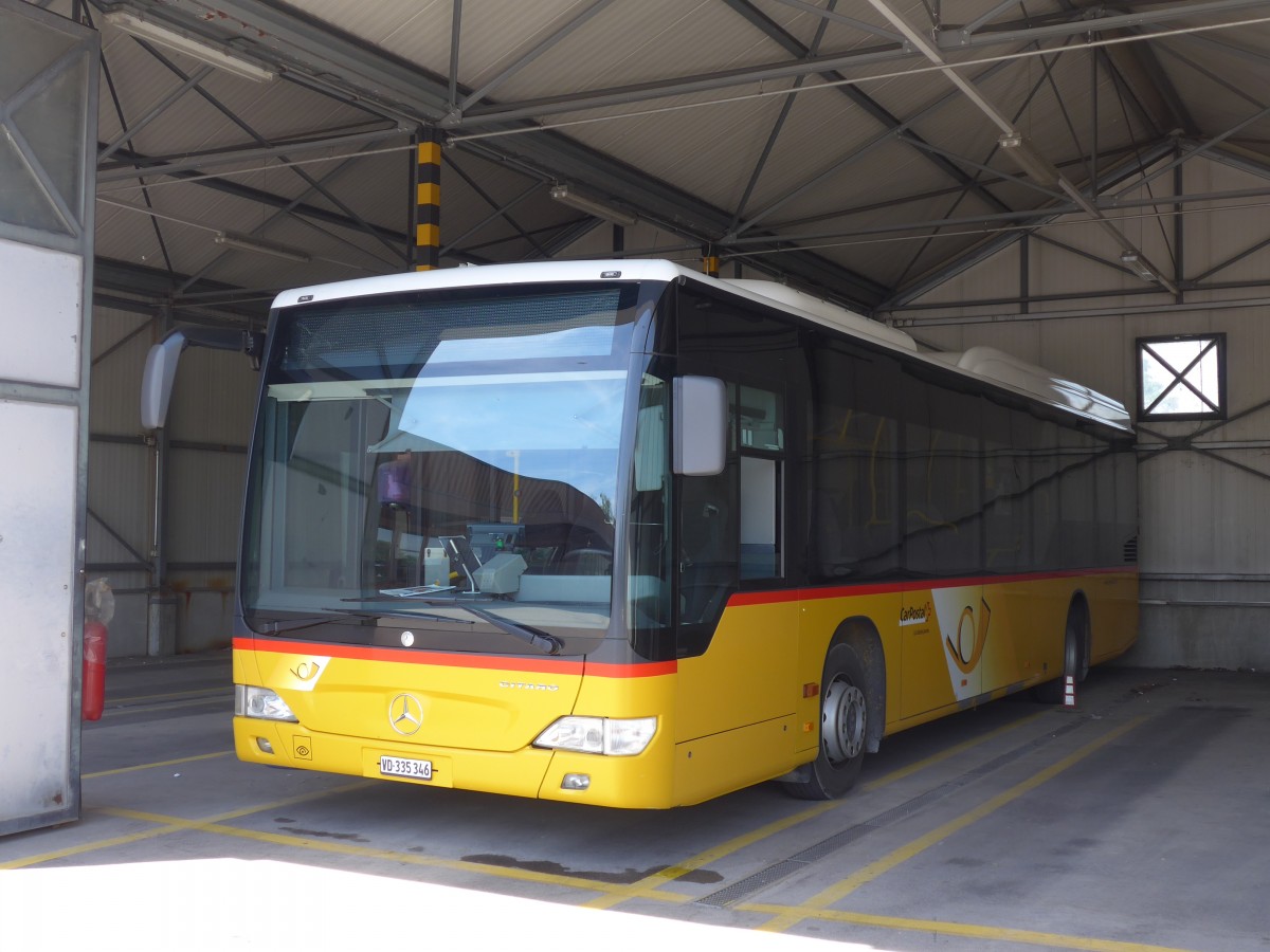 (161'288) - CarPostal Ouest - VD 335'346 - Mercedes am 28. Mai 2015 in Yverdon, Garage