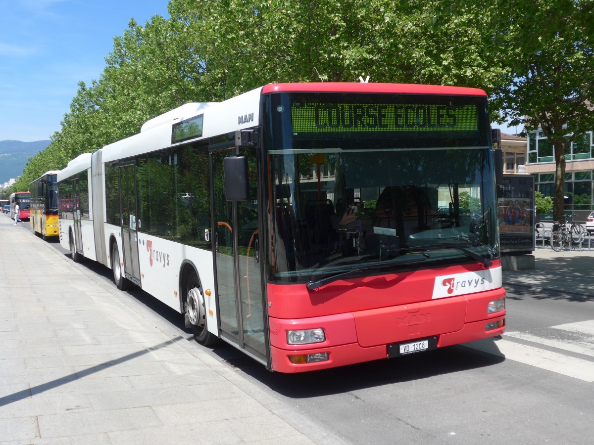 (161'299) - TRAVYS Yverdon - VD 1208 - MAN am 28. Mai 2015 beim Bahnhof Yverdon