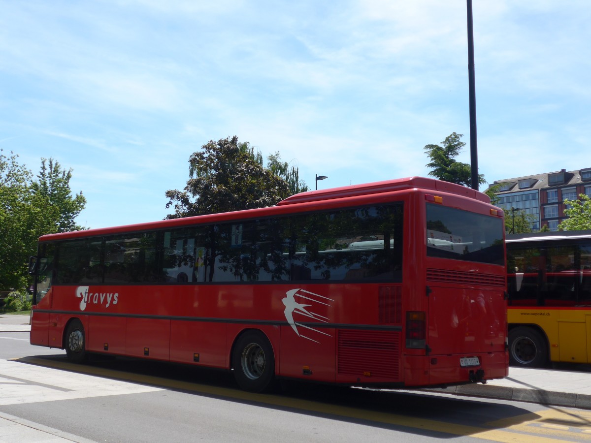 (161'302) - TRAVYS Yverdon - VD 1110 - Setra (ex AFA Adelboden Nr. 5) am 28. Mai 2015 beim Bahnhof Yverdon