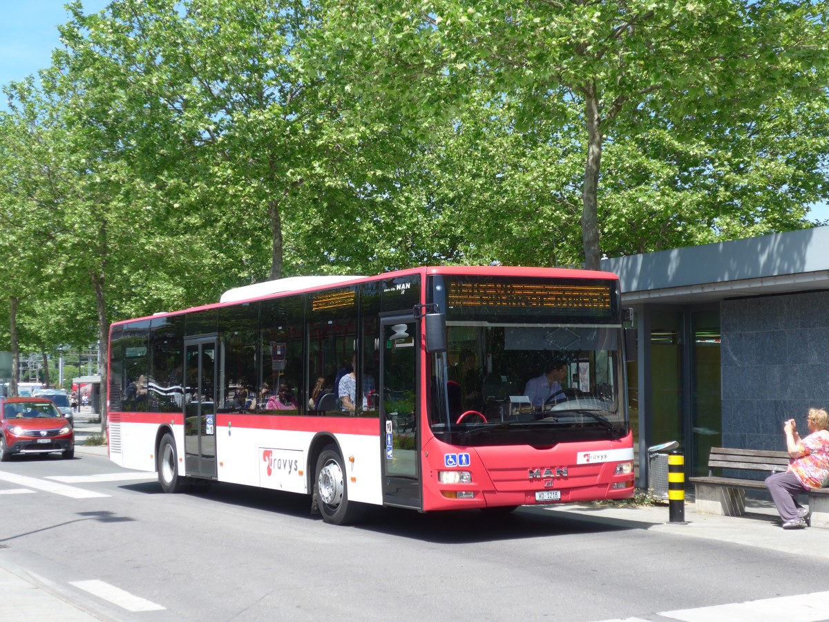 (161'317) - TRAVYS Yverdon - VD 1218 - MAN am 28. Mai 2015 beim Bahnhof Yverdon