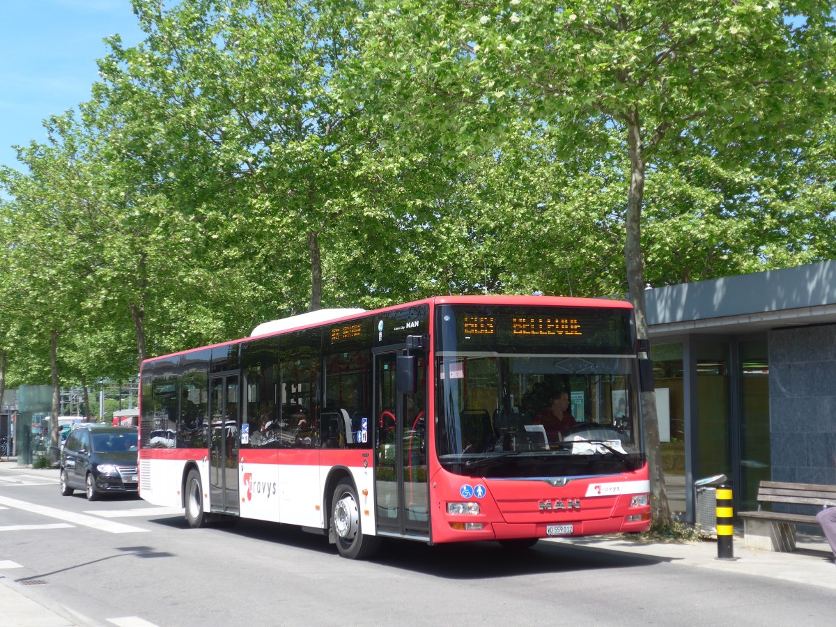 (161'319) - TRAVYS Yverdon - VD 559'012 - MAN am 28. Mai 2015 beim Bahnhof Yverdon