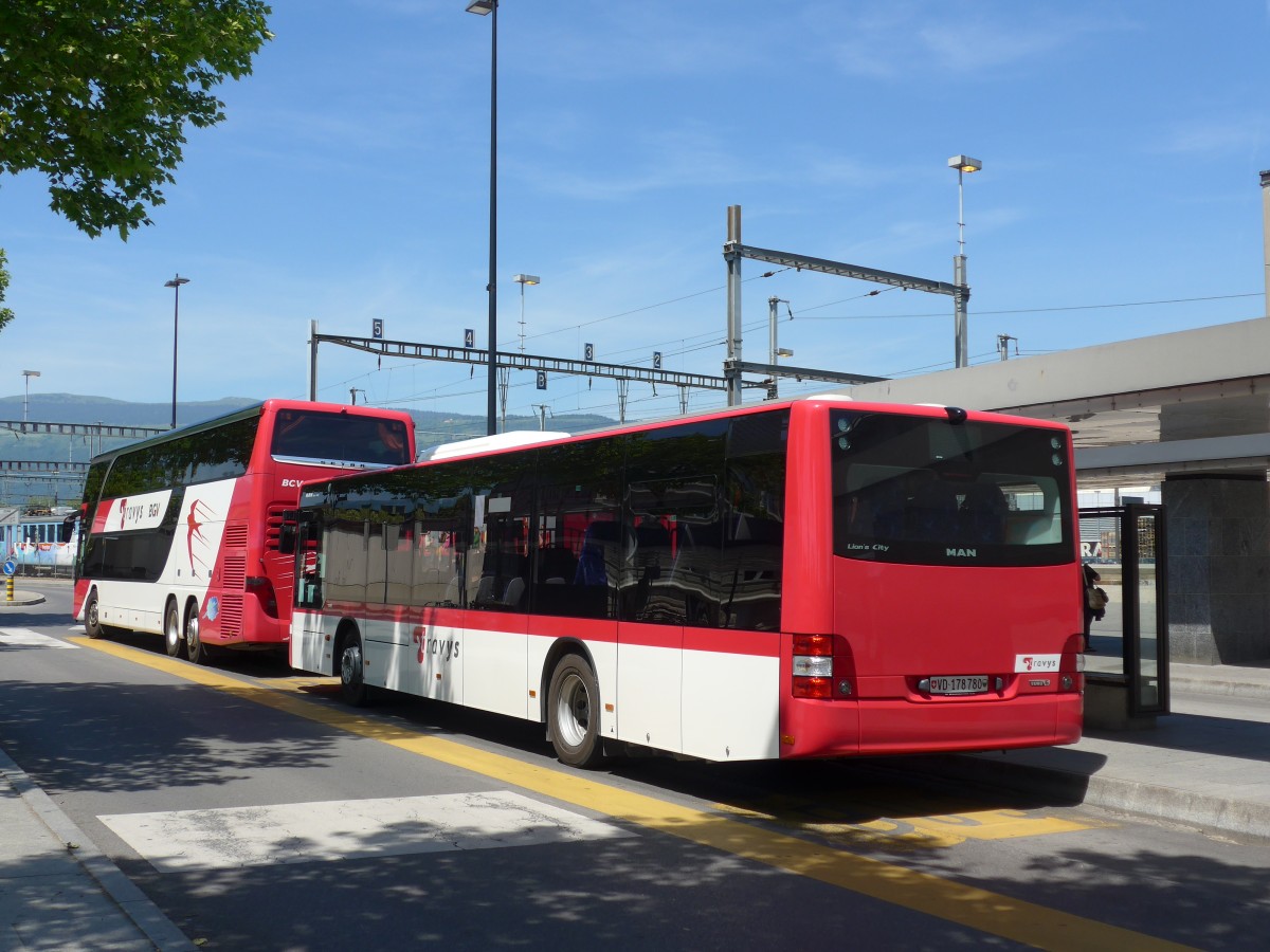 (161'320) - TRAVYS Yverdon - VD 178'780 - MAN am 28. Mai 2015 beim Bahnhof Yverdon