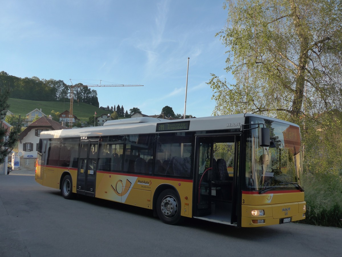 (161'417) - Engeloch, Riggisberg - Nr. 3/BE 447'406 - MAN am 28. Mai 2015 in Riggisberg, Garage