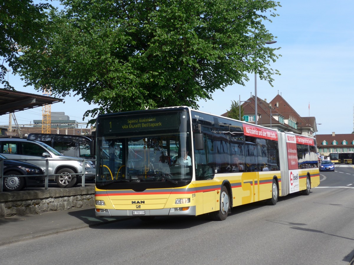 (161'578) - STI Thun - Nr. 119/BE 700'119 - MAN am 31. Mai 2015 bei der Schifflndte Thun