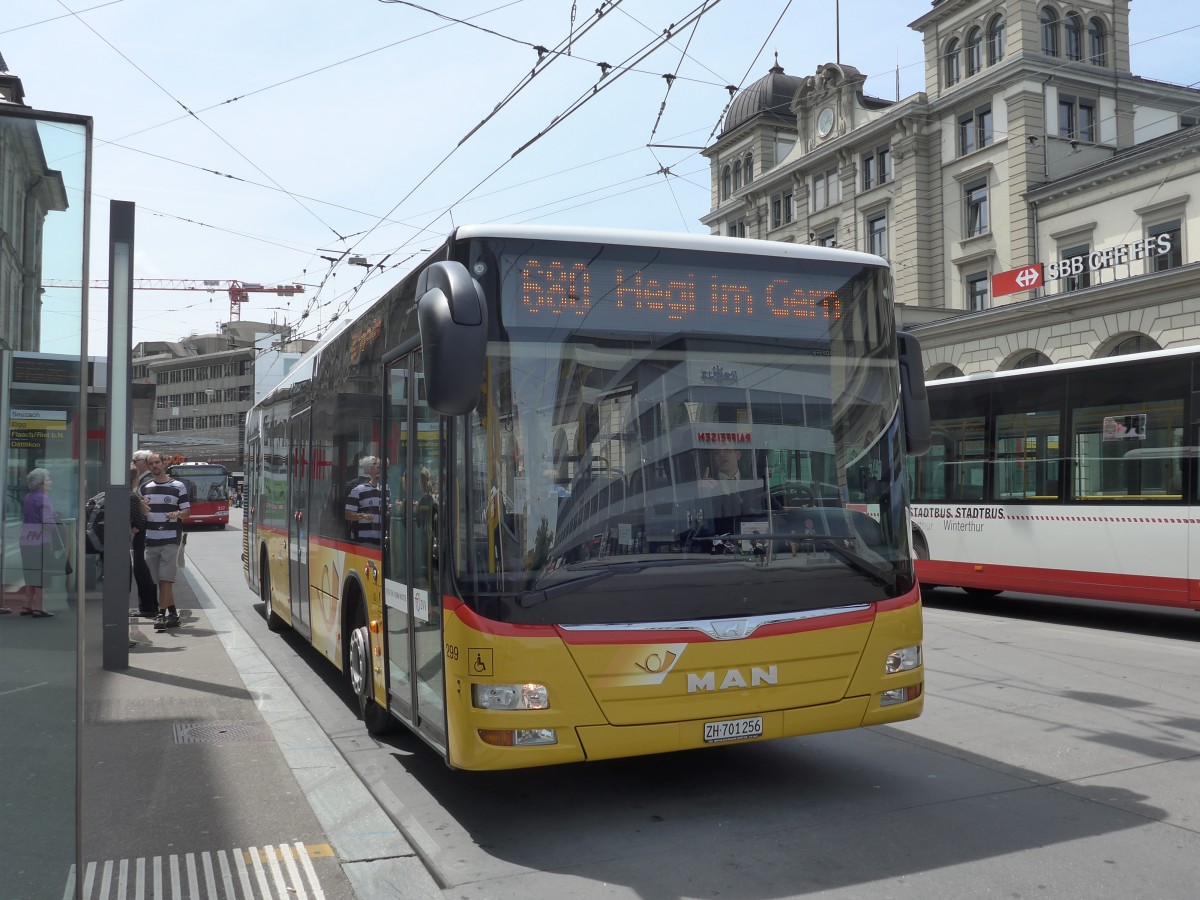 (161'608) - Steiger, Schlatt - Nr. 299/ZH 701'256 - MAN am 31. Mai 2015 beim Hauptbahnhof Winterthur