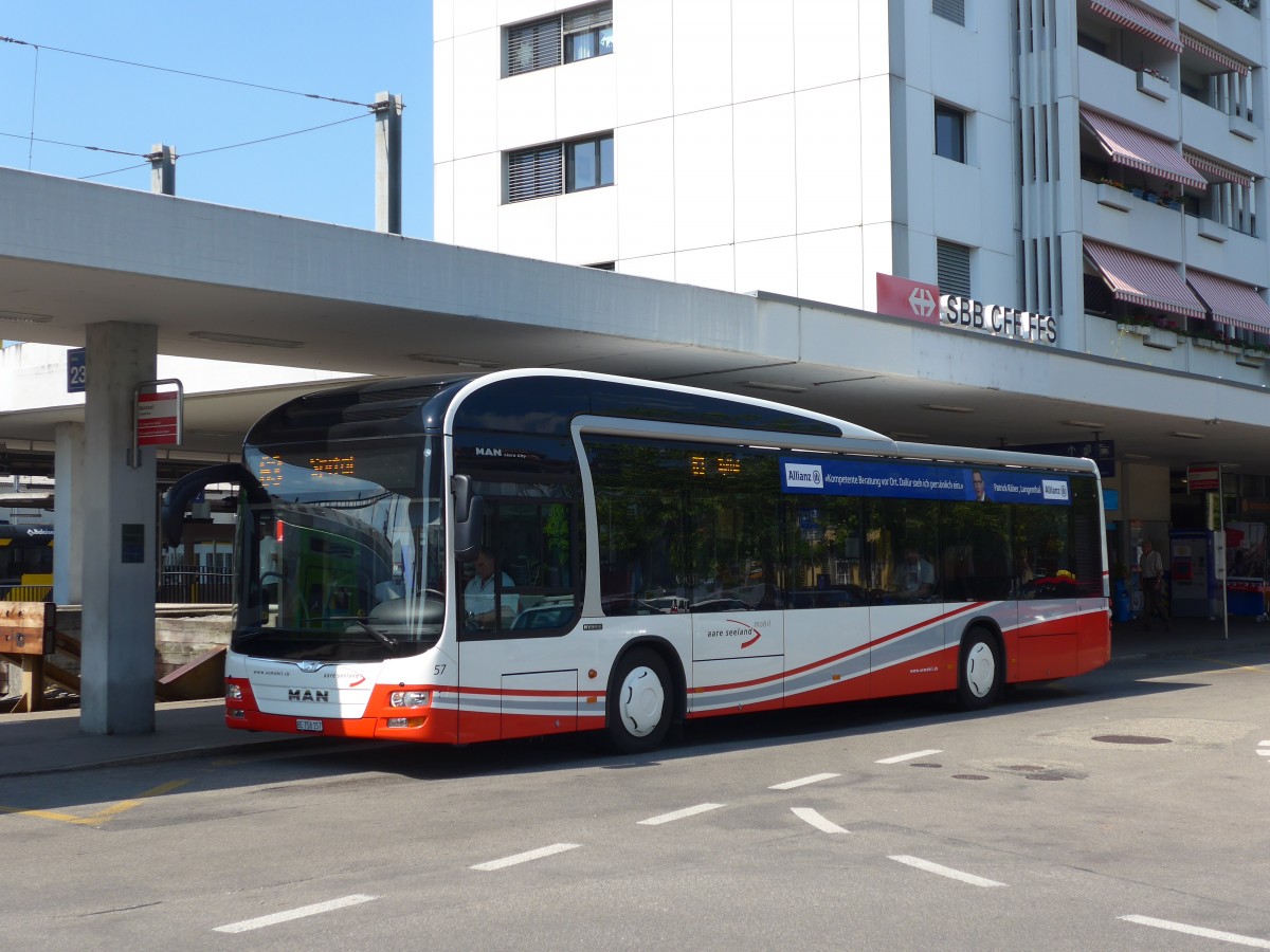 (161'934) - ASm Langenthal - Nr. 57/BE 758'157 - MAN am 6. Juni 2015 beim Bahnhof Langenthal