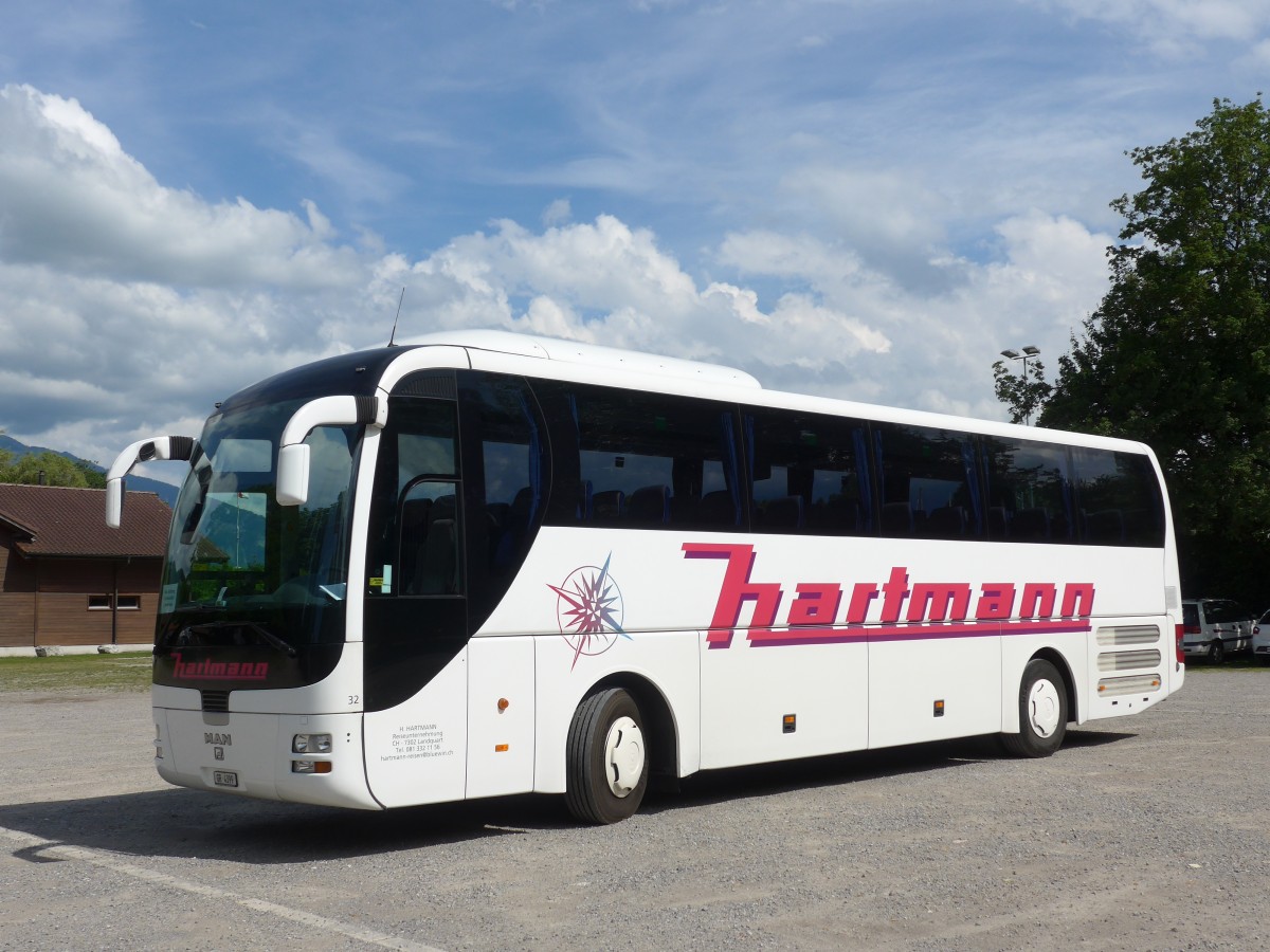 (162'038) - Hartmann, Landquart - Nr. 32/GR 4399 - MAN am 13. Juni 2015 in Thun, Lachenwiese