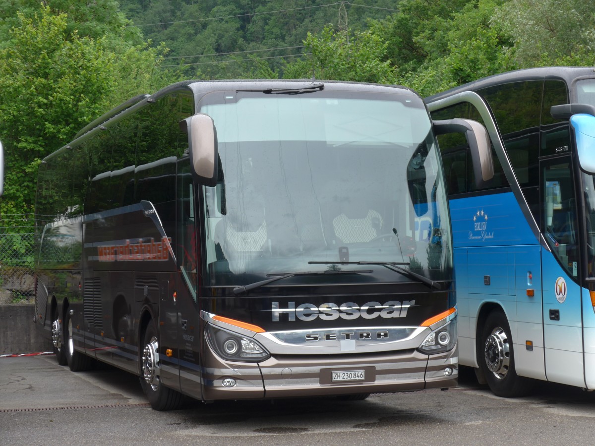 (162'113) - Hesscar, Embrach - ZH 230'846 - Setra am 14. Juni 2015 in Meiringen, Balm