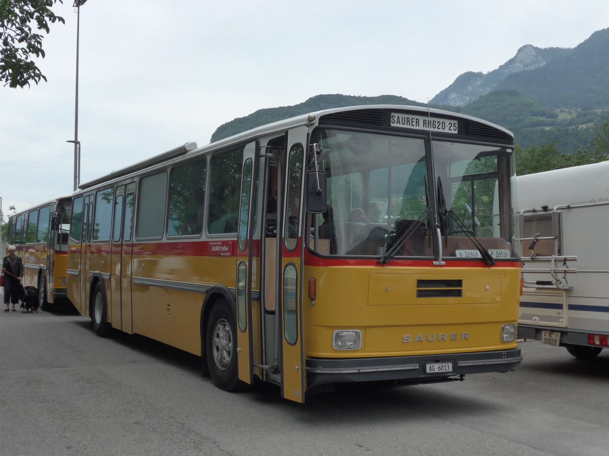 (162'203) - Gloor, Staufen - AG 6013 - Saurer/Hess (ex ALMAT, Tagelswangen; ex P 26'516) am 20. Juni 2015 in Aigle, Saurertreffen