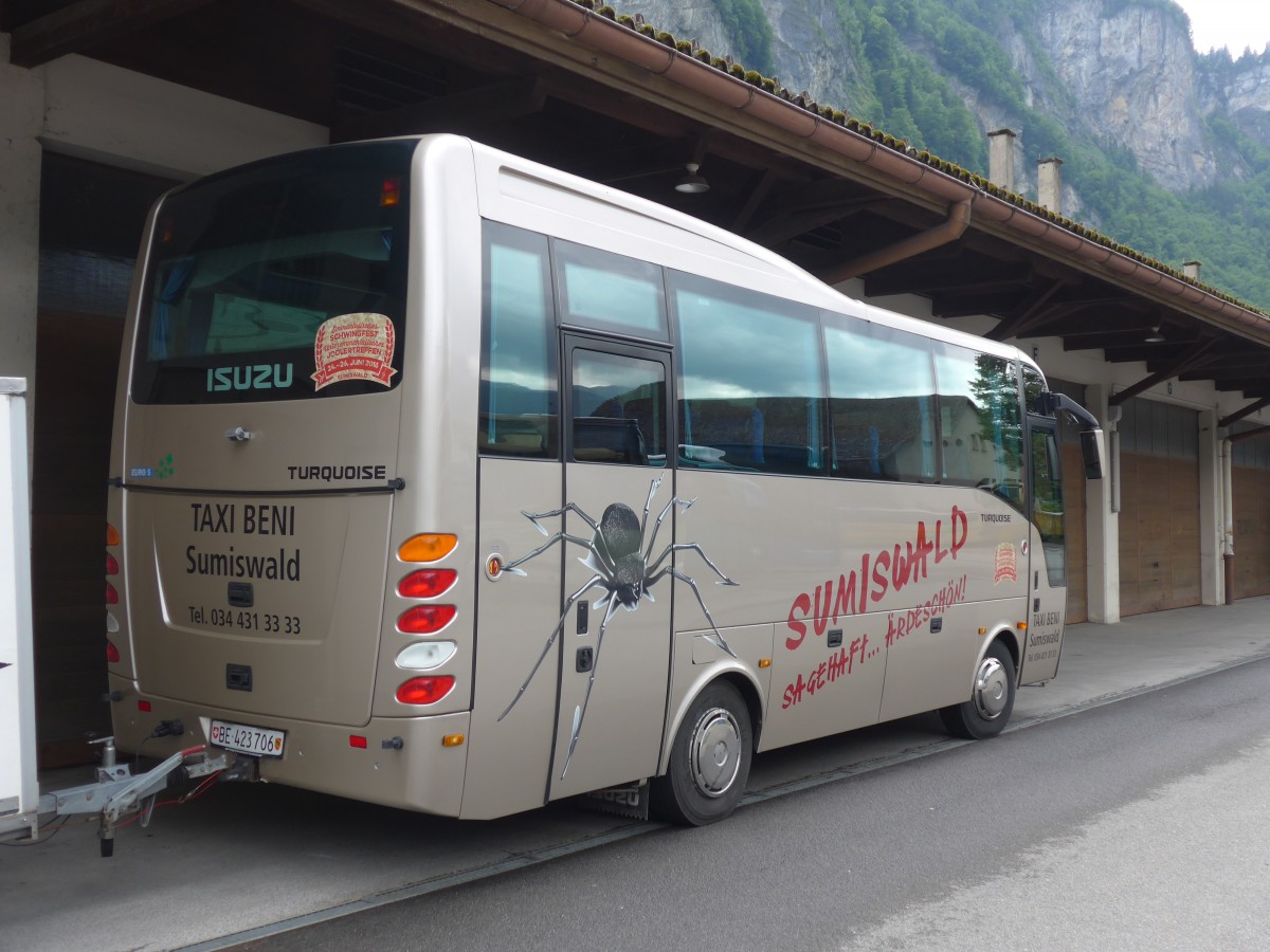 (162'368) - Taxi Beni, Sumiswald - BE 423'706 - Isuzu am 20. Juni 2015 in Meiringen, Balm