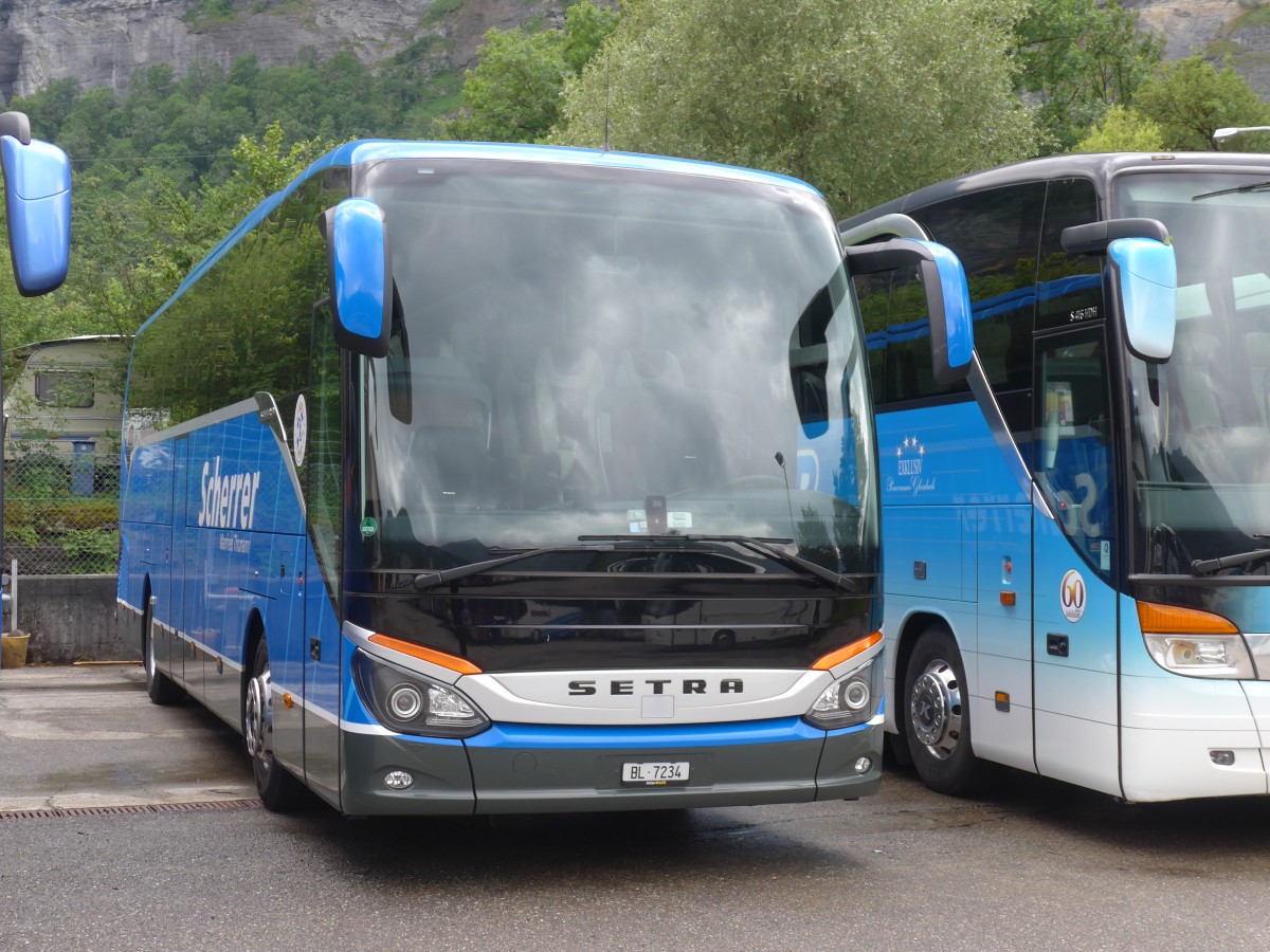 (162'379) - Scherrer, Duggingen - BL 7234 - Setra am 20. Juni 2015 in Meiringen, Balm