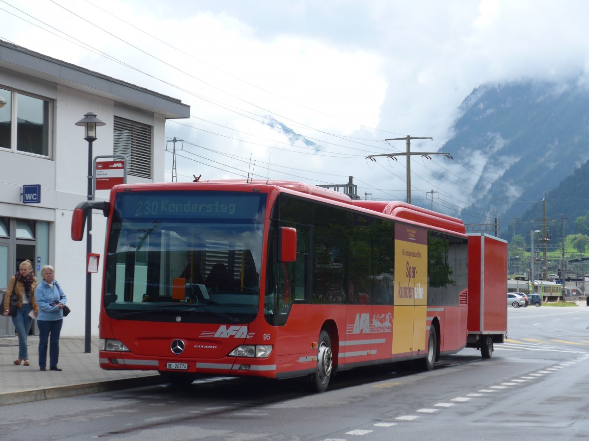 (162'480) - AFA Adelboden - Nr. 95/BE 26'774 - Mercedes am 23. Juni 2015 beim Bahnhof Frutigen