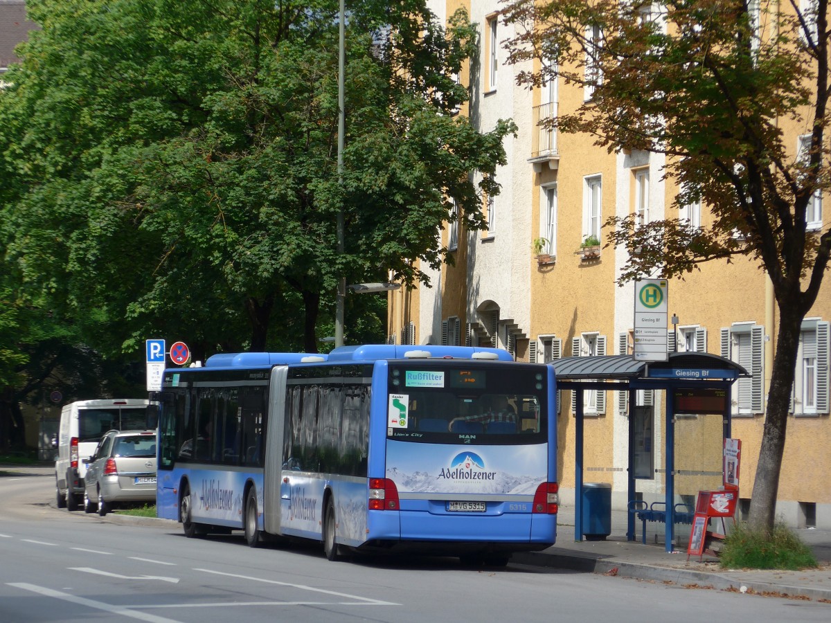 (162'790) - MVG Mnchen - Nr. 5315/M-VG 5315 - MAN am 28. Juni 2015 in Mnchen, Bahnhof Giesing