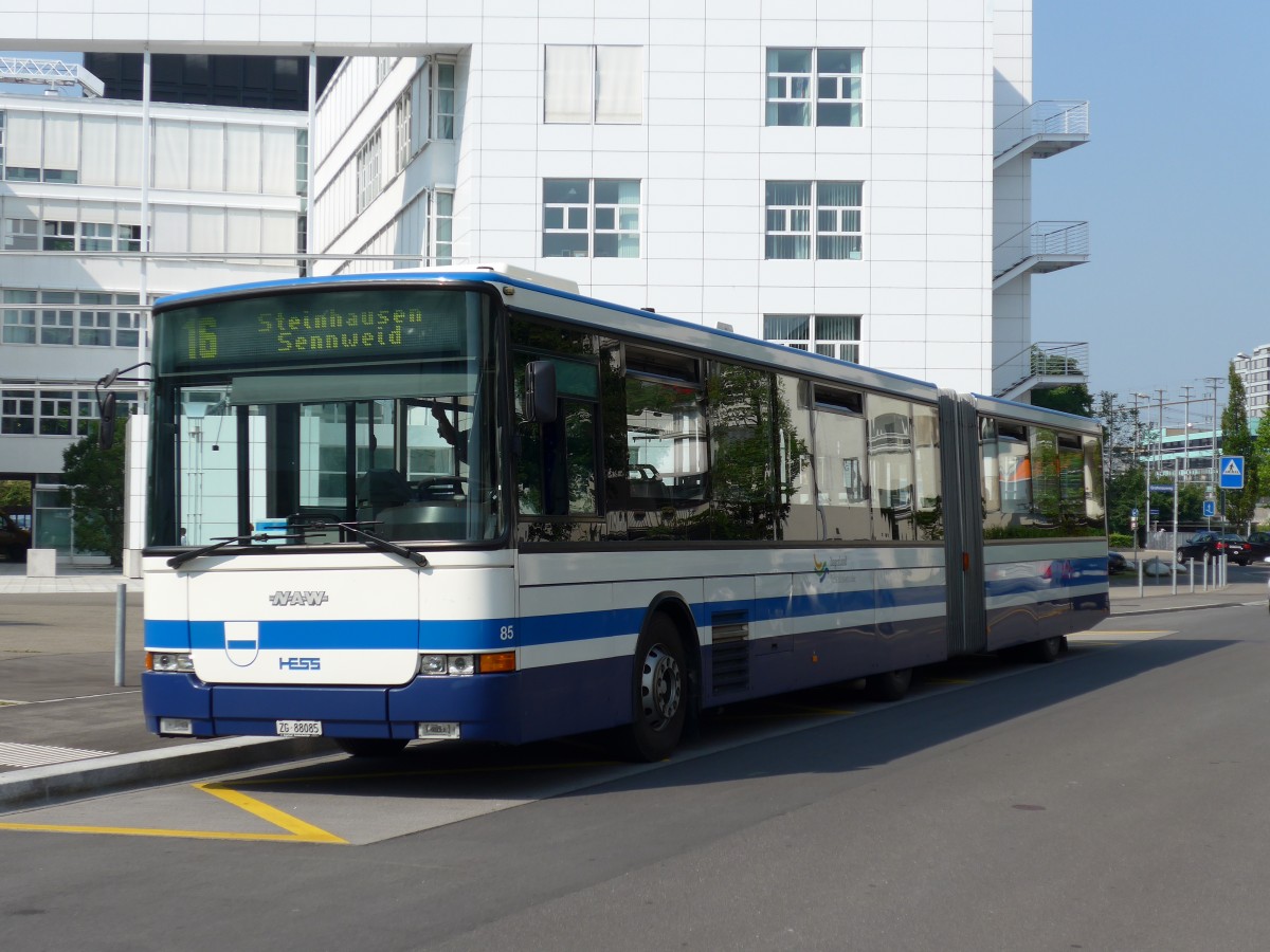 (163'005) - ZVB Zug - Nr. 85/ZG 88'085 - NAW/Hess am 6. Juli 2015 in Zug, Dammstrasse/Bahnhof