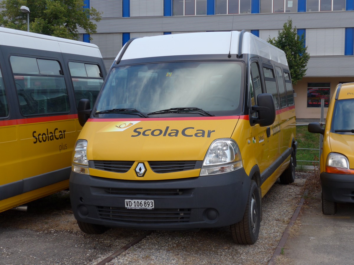 (163'052) - CarPostal Ouest - VD 106'893 - Renault am 12. Juli 2015 in Yverdon, Garage