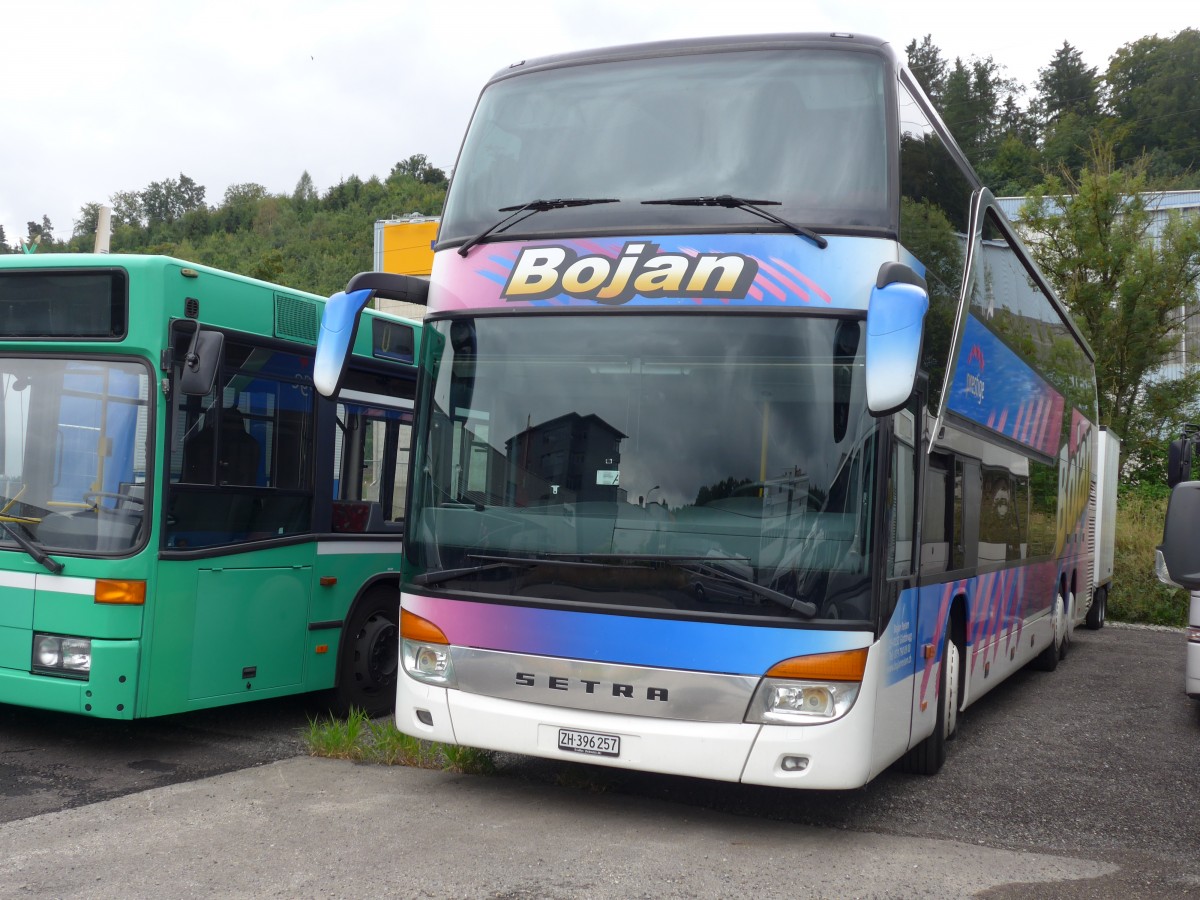 (163'338) - Bojan, Glattbrugg - ZH 396'257 - Setra (ex Horner, Tafers) am 15. August 2015 in Kloten, EvoBus