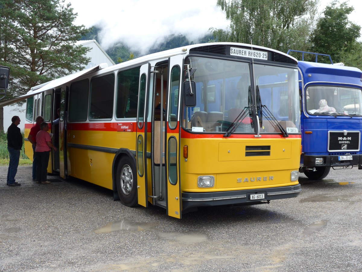 (163'528) - Aus der Schweiz: Gloor, Staufen - AG 6013 - Saurer/Hess (ex ALMAT, Tagelswangen; ex P 26'516) am 16. August 2015 in Schaan, Wohnbustreffen