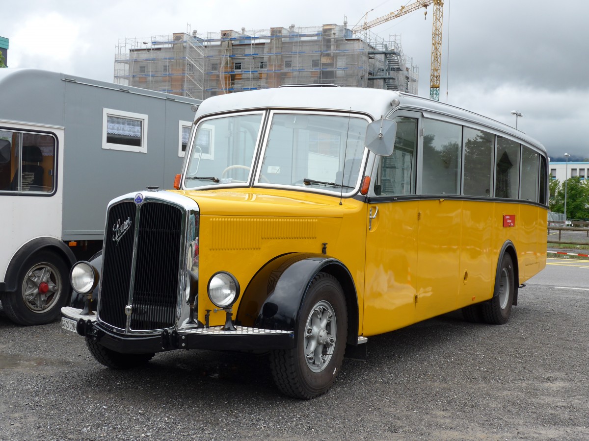 (163'547) - Aus der Schweiz: Remund, Niederuzwil - SG 27'028 U - Saurer/Saurer (ex Keel, Illnau; ex P 23'110) am 16. August 2015 in Schaan, Wohnbustreffen