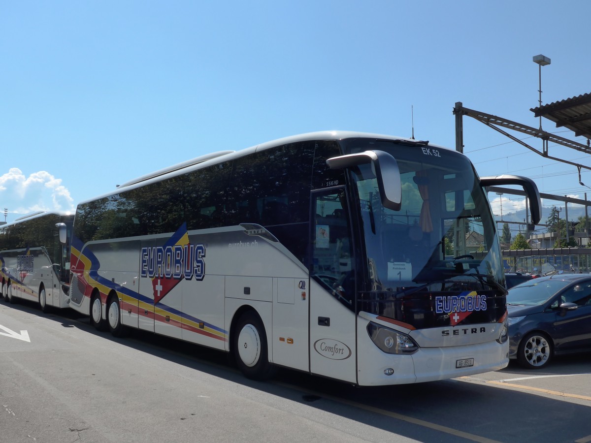 (163'713) - Knecht, Windisch - Nr. 52/AG 8511 - Setra am 21. August 2015 in Thun, CarTerminal