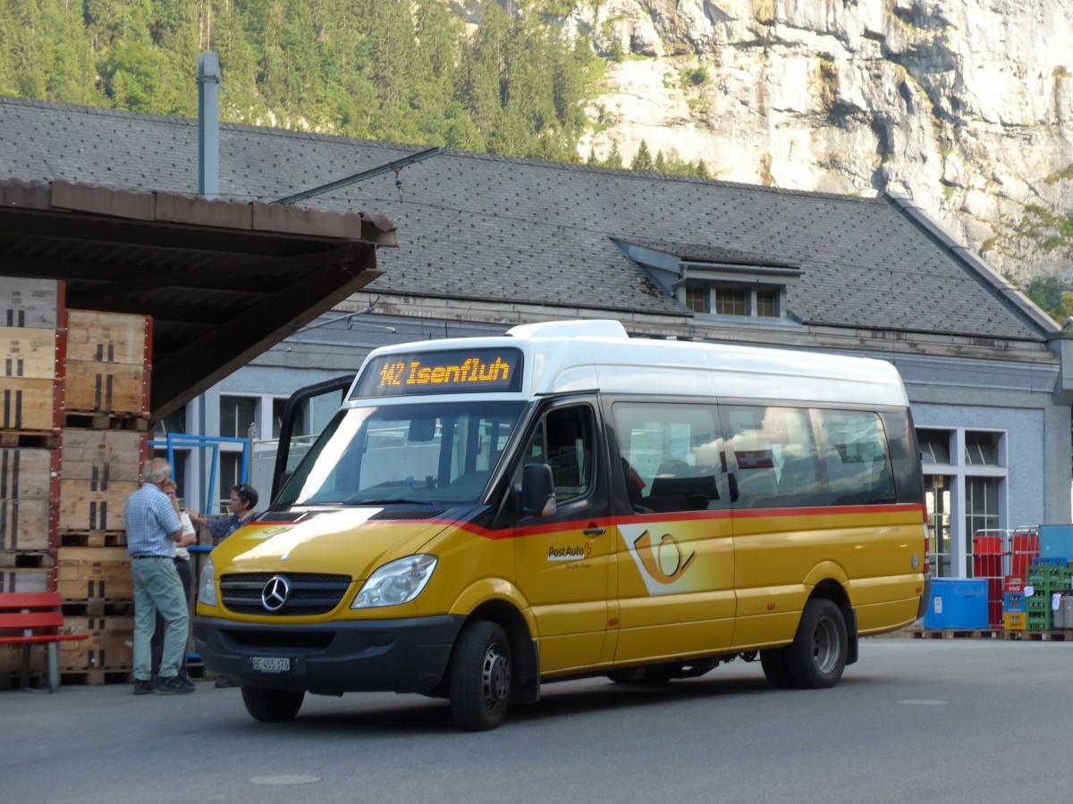 (163'720) - PostAuto Bern - BE 455'376 - Mercedes (ex Steiner, Messen) am 22. August 2015 beim Bahnhof Lauterbrunnen