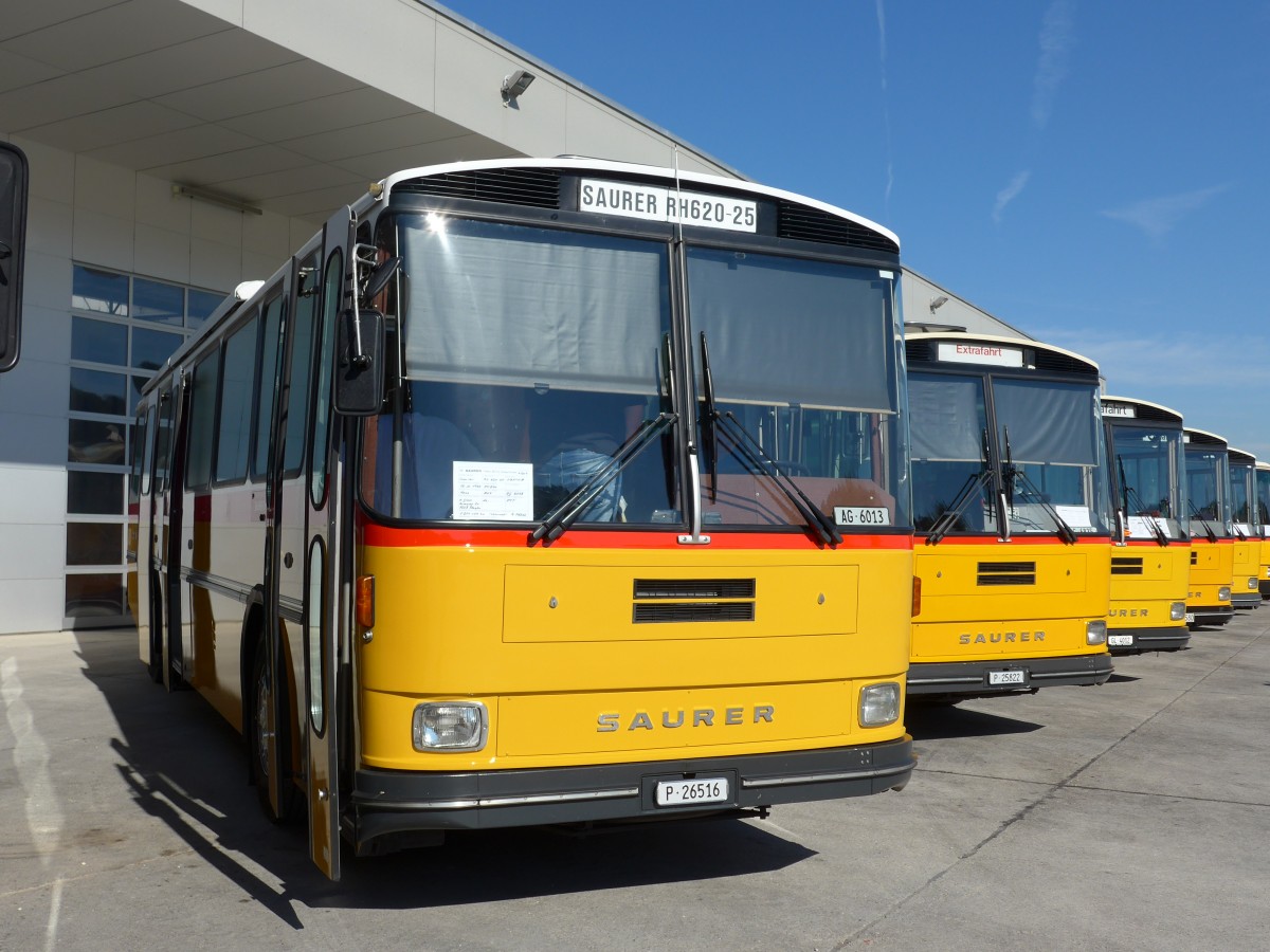 (163'877) - Gloor, Staufen -  P 26'516  - Saurer/Hess (ex ALMAT, Tagelswangen; ex P 26'516) am 29. August 2015 in Oberkirch, CAMPUS Sursee