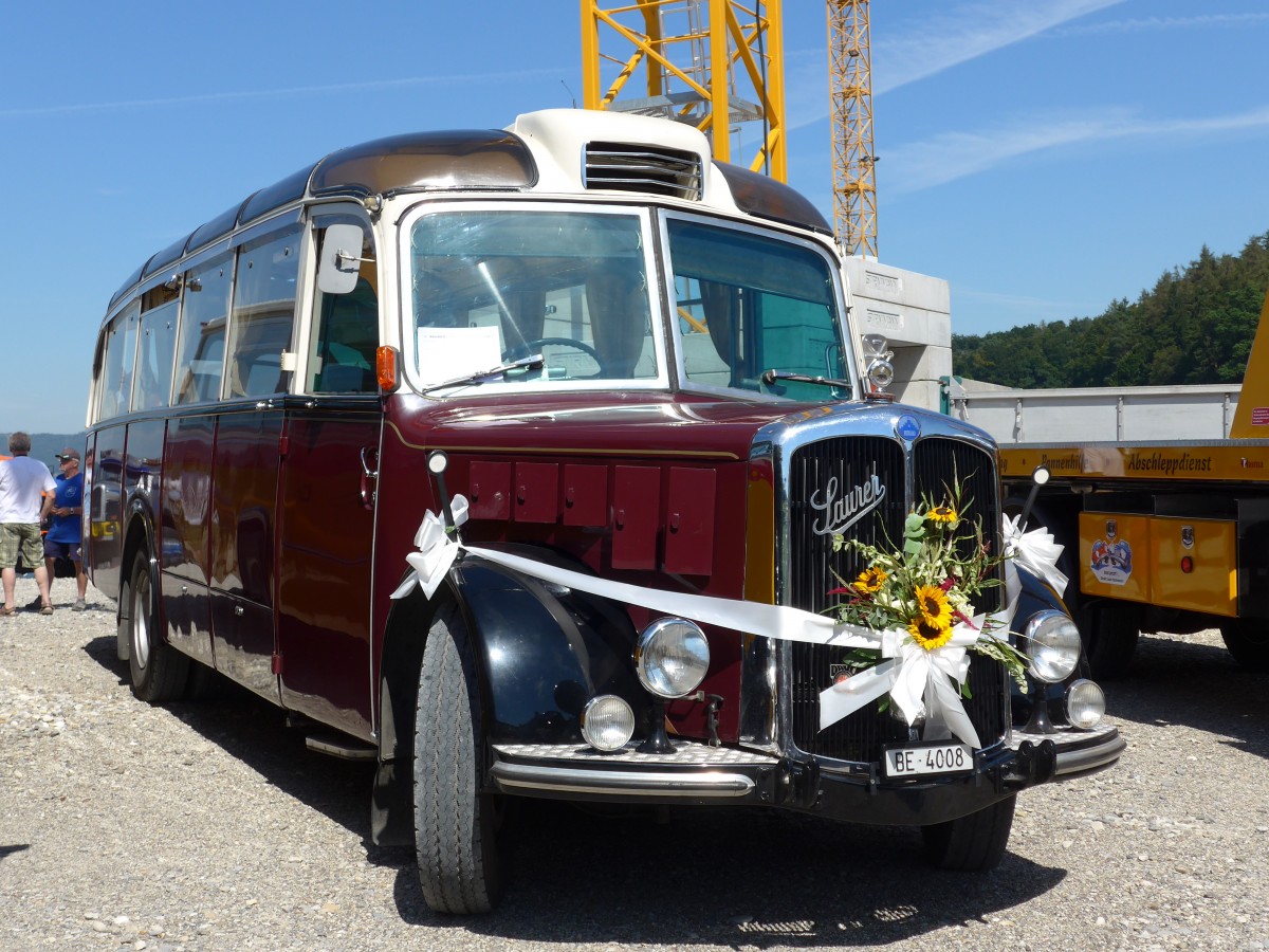 (164'195) - Roth, Niederwangen - BE 4008 - Saurer/Eggli (ex Paproth, D-Mainz; ex Hotel Orselina, Locarno; ex Riederer, St. Margarethenberg; ex Luk, Grsch; ex P 23'138; ex P 2205) am 29. August 2015 in Oberkirch, CAMPUS Sursee