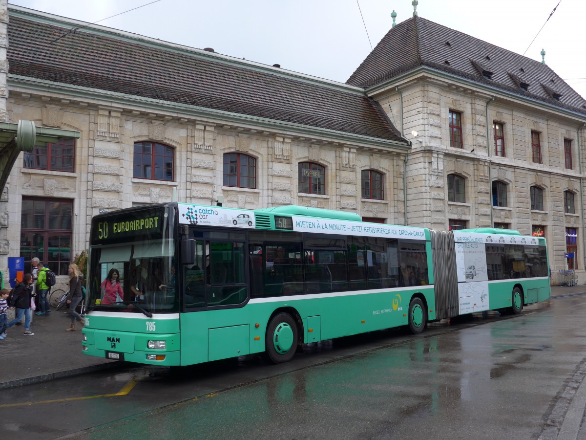 (164'697) - BVB Basel - Nr. 785/BS 3285 - MAN am 14. September 2015 beim Bahnhof Basel