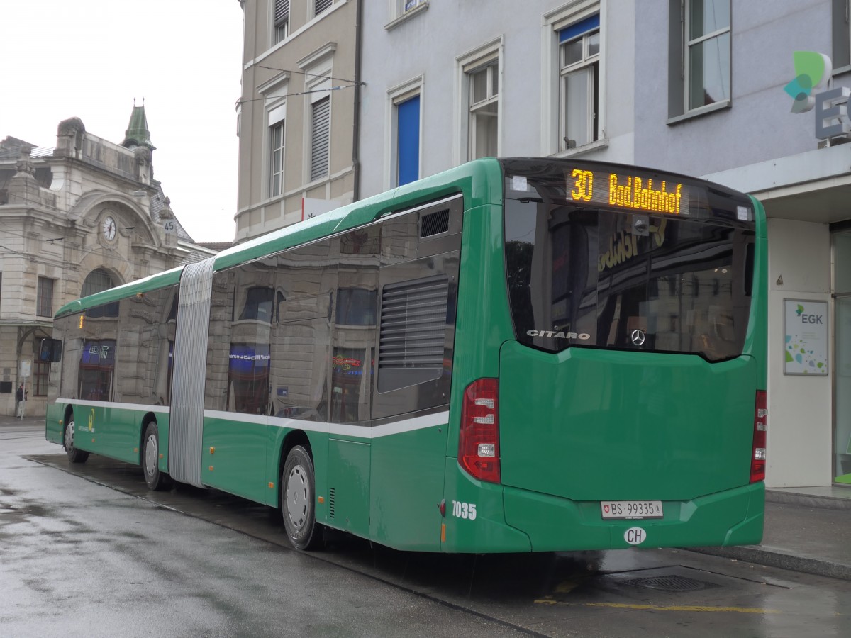 (164'706) - BVB Basel - Nr. 7035/BS 99'335 - Mercedes am 14. September 2015 beim Bahnhof Basel