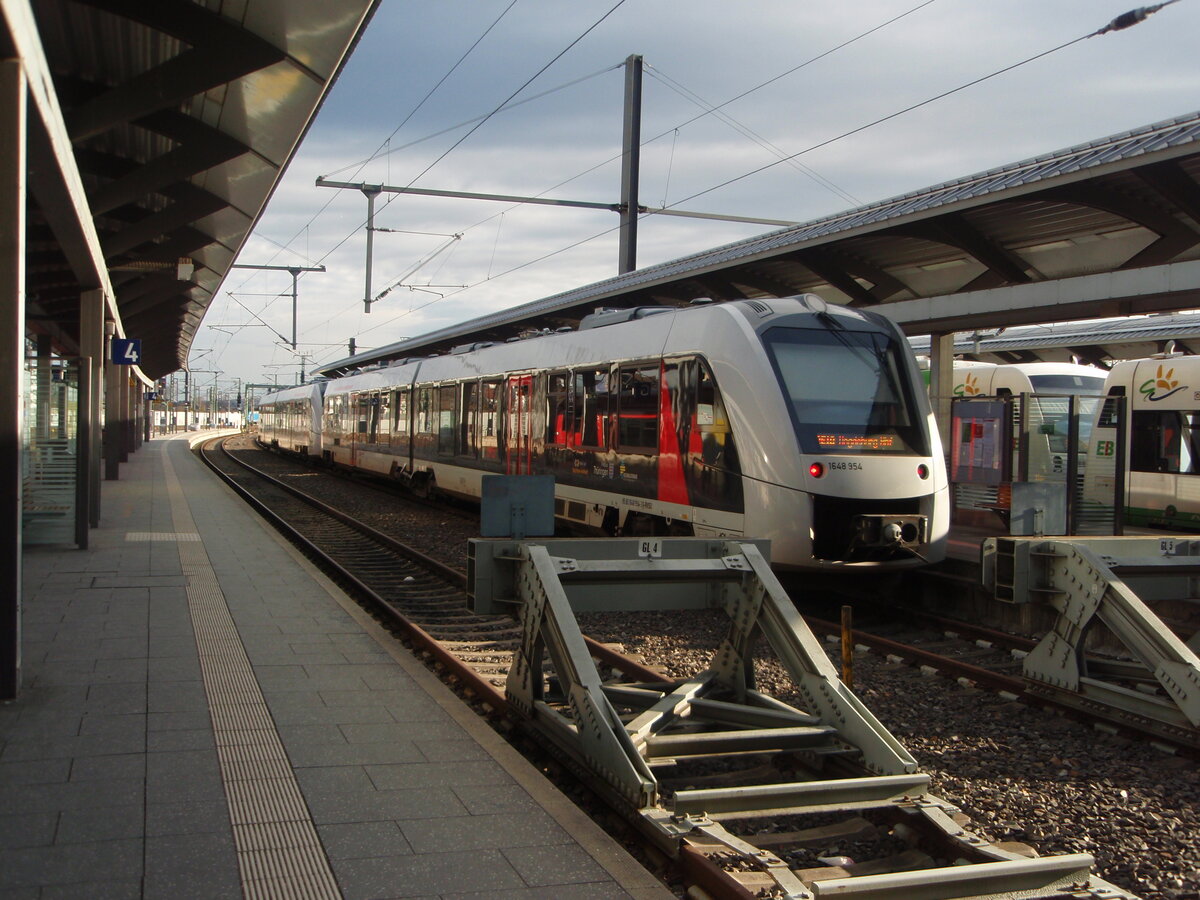 1648 954 der Start Mitteldeutschland als RE 10 nach Magdeburg Hbf in Erfurt Hbf. 25.01.2025