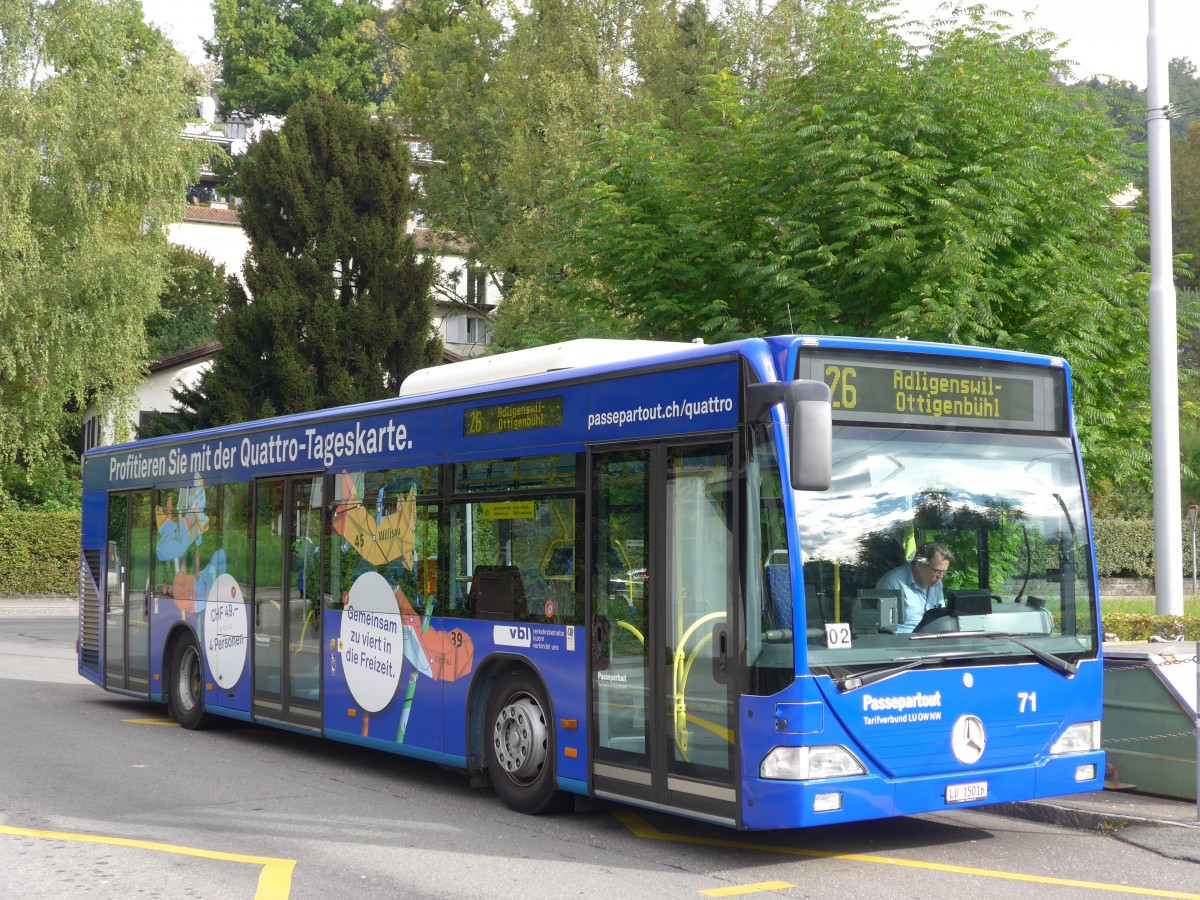 (164'873) - VBL Luzern - Nr. 71/LU 15'016 - Mercedes am 16. September 2015 in Luzern, Brelstrasse