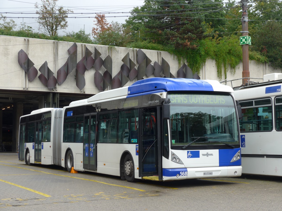 (165'076) - TL Lausanne - Nr. 568/VD 373'861 - Van Hool am 18. September 2015 in Lausanne, Dpt Borde