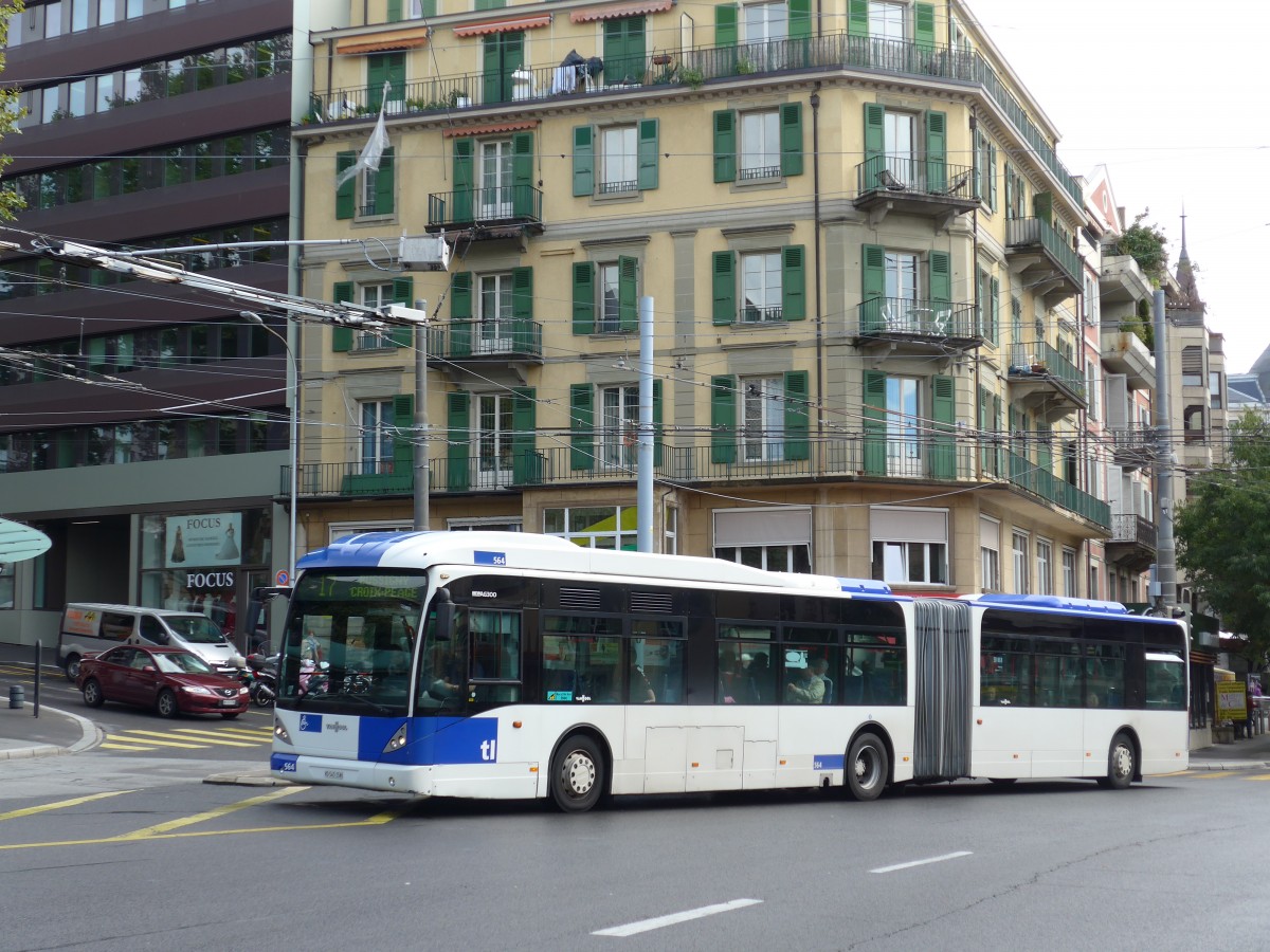 (165'105) - TL Lausanne - Nr. 564/VD 545'150 - Van Hool am 18. September 2015 in Lausanne, Chauderon