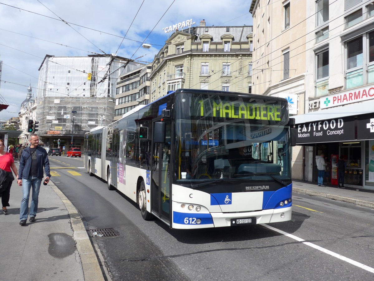 (165'122) - TL Lausanne - Nr. 612/VD 310'122 - Neoplan am 18. September 2015 in Lausanne, Bel-Air