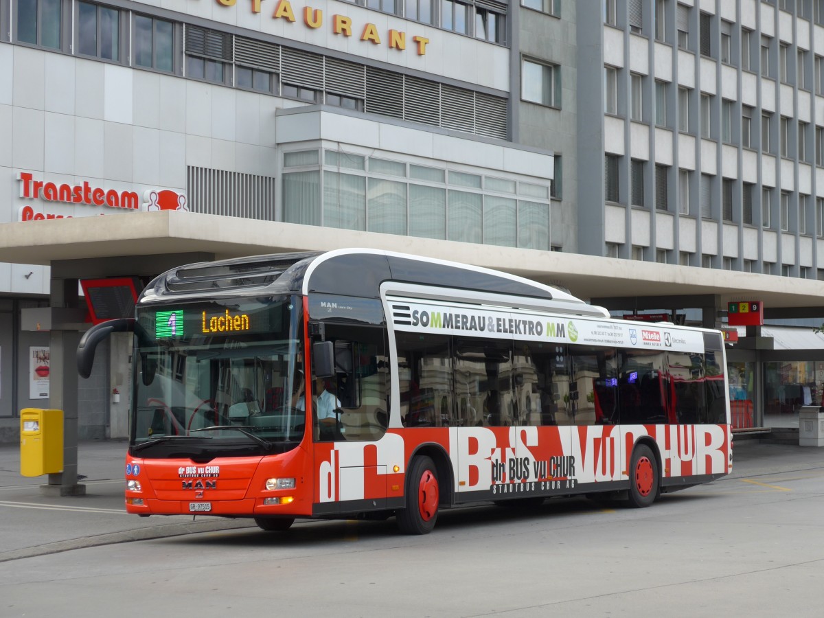 (165'211) - SBC Chur - Nr. 15/GR 97'515 - MAN am 19. September 2015 beim Bahnhof Chur